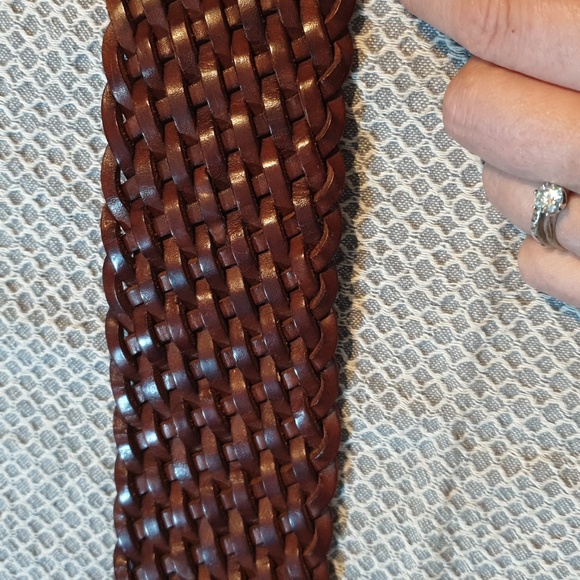 VGC Vintage Abercrombie & Fitch double woven wide leather belt, 34-36 inch waist - Picture 9 of 12